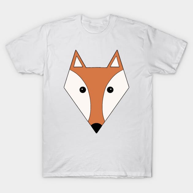 Cute red fox face T-Shirt by KaisPrints